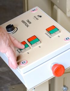 Twin vertical saw rhino control panel